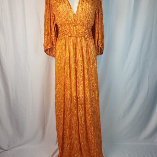 Maxi jurk OU goud/oranje