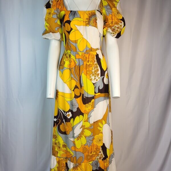 Maxi Jurk AntikBatik Geel