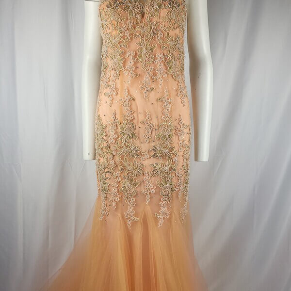 Gala- trouwjurk Oranje/geel
