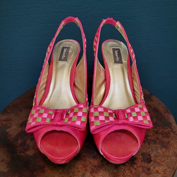Peeptoo slingback Roze