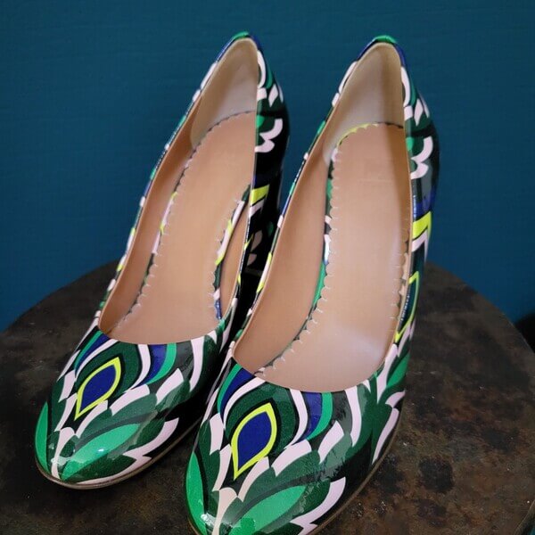 Pump groen roze Missoni