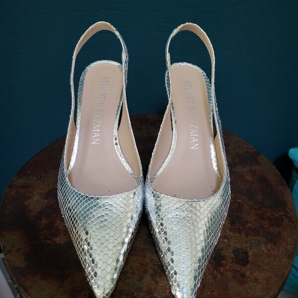 Zilveren slingback 